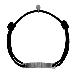 Bracelet JULIE Noirci Plaqué Lissé sur cordon 2mm au choix - Fermoir 25x4mm - 1,10 Gr.
