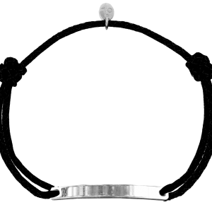 Bracelet JULES Argent Plaqué Lissé sur cordon 2mm au choix - Fermoir 35x4mm - 1,62 Gr.